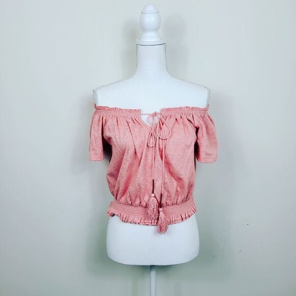 NWT Altar'd State Off-Shoulder Top. Peach Pink M#022 - Picture 1 of 14